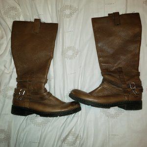 Tan Calf-high BOC Boots with buckle detail